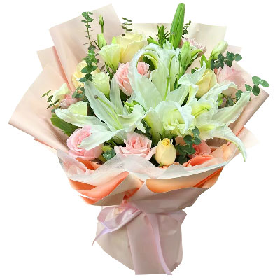 宝鸡10朵玫瑰百合混搭，爱是难忘时刻
